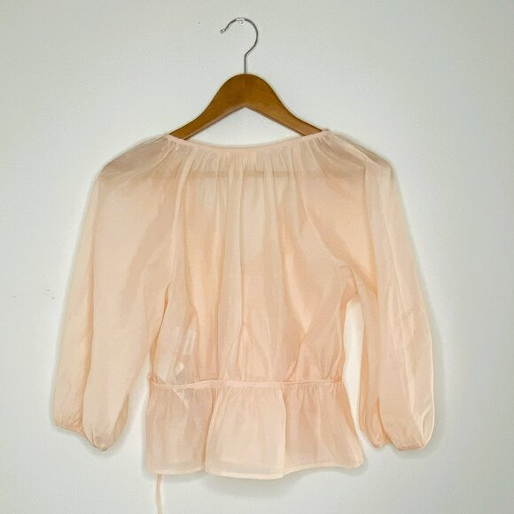 Levi's - 3/4 Sleeve, Vneck, Side Tie, Light Peach Colour, Boho, Top, Size XS - Picture 3 of 8
